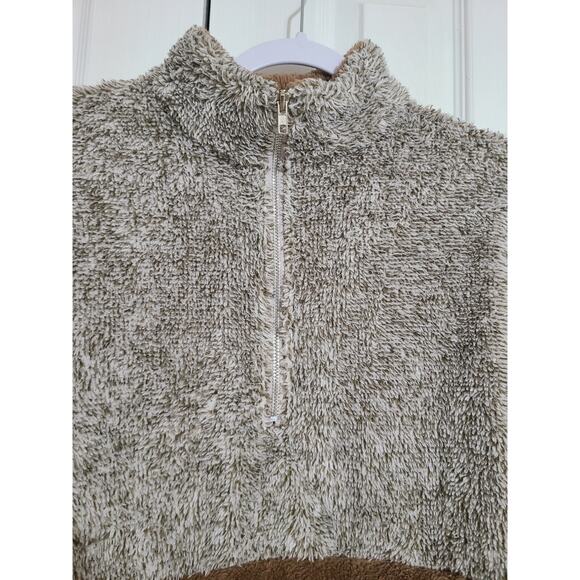 Merokeety large women's sherpa partial zip sweater - Picture 4 of 10